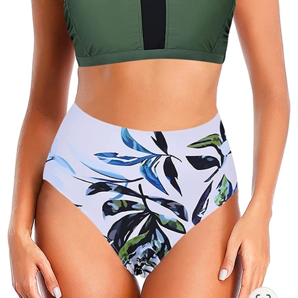 Amazon New high waisted 2 piece swimsuit tummy control bikini - Picture 8 of 15
